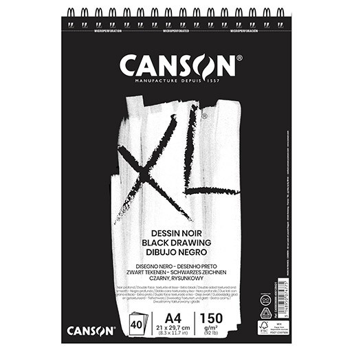 CANSON BLOC XL BLACK 150 G MICROPERFORADO ESPIRAL