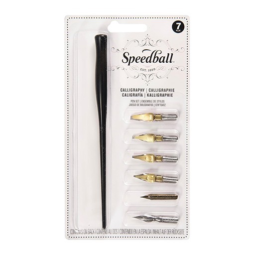 SPEEDBALL CALLIGRAPHY PEN SET. JUEGO CON 6 PLUMILLAS Y MANGO PARA CALIGRAFÍA