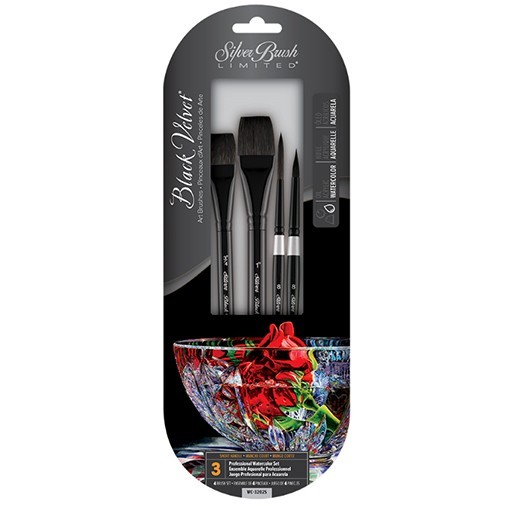 SILVER BRUSH BLACK VELVET SET OF 4 BRUSHES SERIES WC3202S