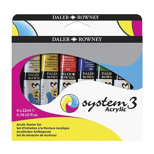 DALER ROWNEY SYSTEM 3 ORIGINAL ACRYLIC PAINT STARTER SET