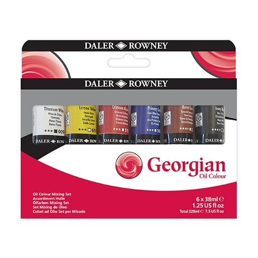 DALER ROWNEY GEORGIAN OIL COLOUR MIXING SET OF 6 X 38 ML TUBES