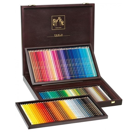 CARAN D´ACHE PABLO WOODEN BOX SET OF 120 WATER-RESISTANT COLOUR PENCILS