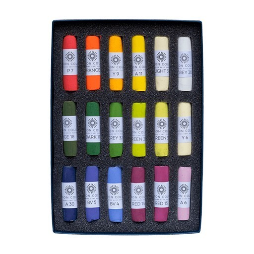 UNISON SOFT PASTELS CARDBOARD BOX SET OF 18 STICKS BOTANICAL EDITION