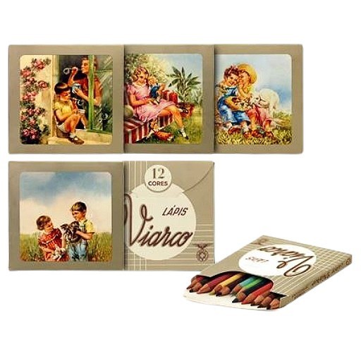 VIARCO BOX SET OF 12 COLOUR PENCILS OLD SCHOOL PACK 1931 - VARIOUS DESIGNS