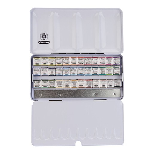 SCHMINCKE HORADAM AQUARELL CAJA ACUARELA METÁLICA - 36 MEDIOS GODETS