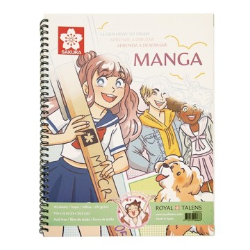 BOOK (IN ENGLISH SPANISH AND PORTUGUESE) - SAKURA LEARN HOW TO DRAW MANGA