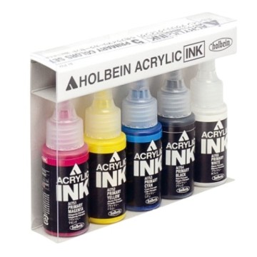 HOLBEIN ACRYLIC INK PRIMARY SET 5 FARBEN 30 ML