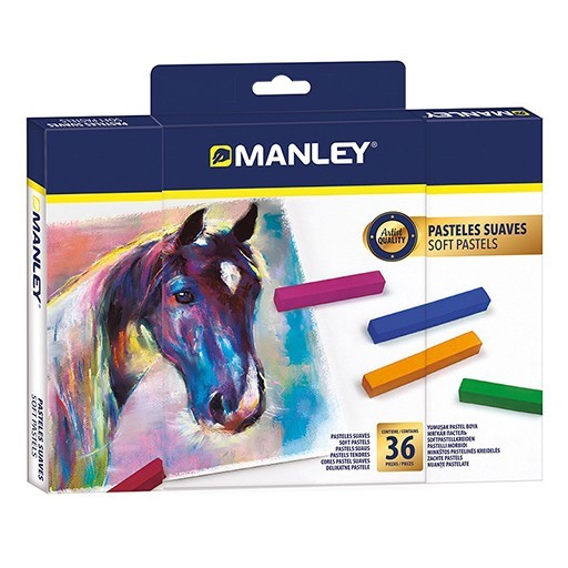 MANLEY CAJA SOFT PASTELS CON 36 BARRAS PASTELES SUAVES