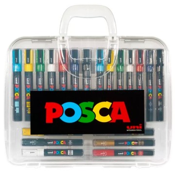 UNI POSCA ASSORTED CASE WITH 20 MARKERS