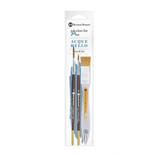 BORCIANI E BONAZZI PASSION FOR ART KIT OF 3 WATERCOLOUR BRUSHES