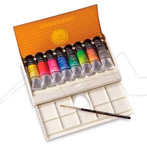 Sennelier French Artists' 6-Color Iridescent Watercolor Introduction Tin Set