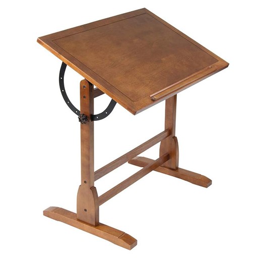 STUDIO DESIGNS VINTAGE WOOD DRAFTING TABLE WITH ADJUSTABLE TOP