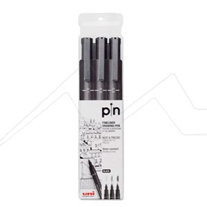 Uni Pin Drawing Pen Fineliner Ultra Fine Line Marker in Black, Blue and Red  Ink