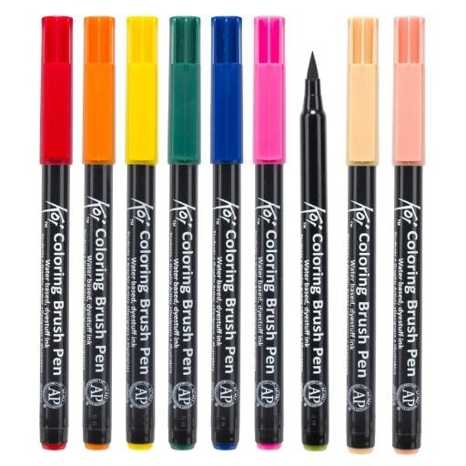 Art Brush Markers Pens for Adult Coloring Books, 34 Colors Numbered Dual  Tip (Br