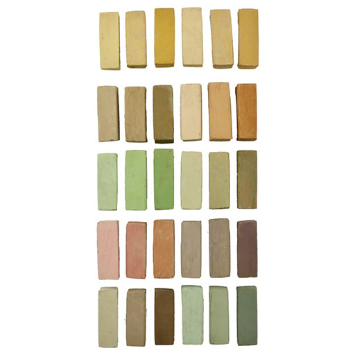 TERRY LUDWIG CARDBOARD BOX OF 30 SOFT PASTELS SHADES OF NATURE SELECTION