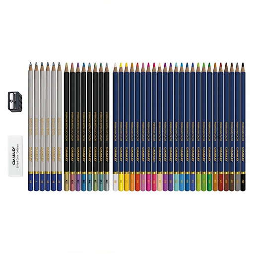 MANLEY CREATIVE DRAWING SET 40 PIECES - COLOURED PENCILS ACCESSORIES