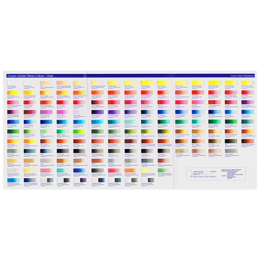 TURNER ARTIST WATERCOLOUR COLOUR CHART