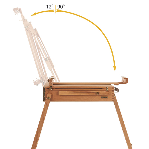 MABEF M22 EASEL SKETCH BOX - PIVOTING FOLDING & ADJUSTABLE