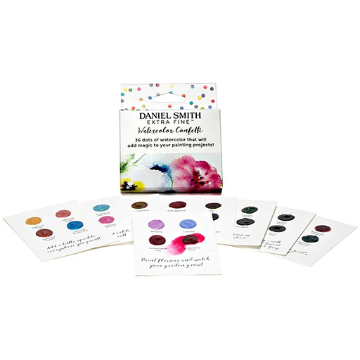 DANIEL SMITH WATERCOLOUR CONFETTI DOT CARDS 36 COLOURS