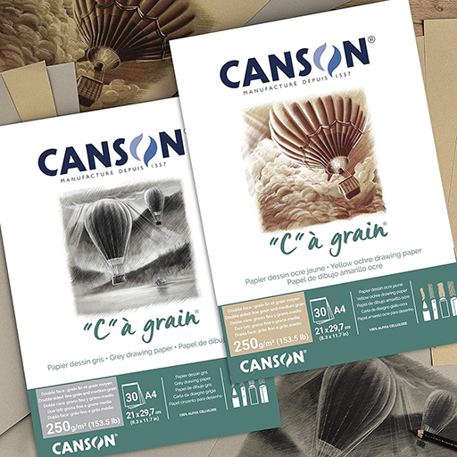 CANSON C A GRAIN MIXED MEDIA PAD OCHRE & GREY 250 G