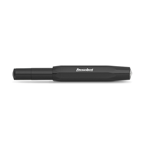 KAWECO PLUMA ESTILOGRÁFICA SERIE SPORT SKYLINE NEGRO CROMADO