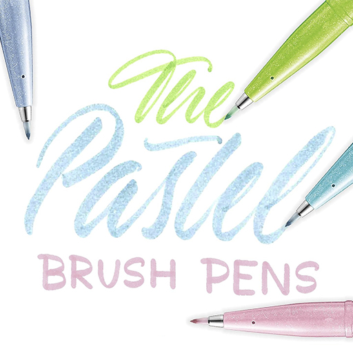 PENTEL TOUCH PASTEL SET OF 4 BRUSH SIGN PENS