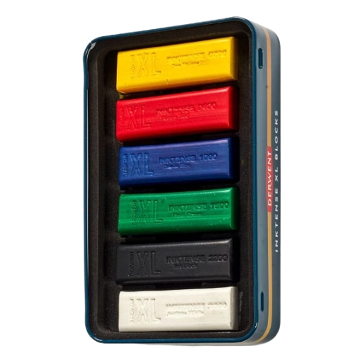 DERWENT CAJA METÁLICA 6 XL INKTENSE BLOCK